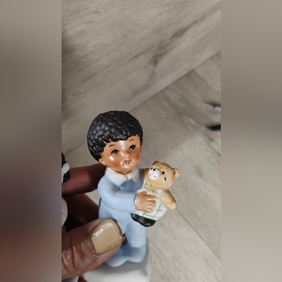 Vintage Homco 1430 Figurines "Children Ready For Bedtime" Ceramic Set Of 2 - Picture 10 of 11